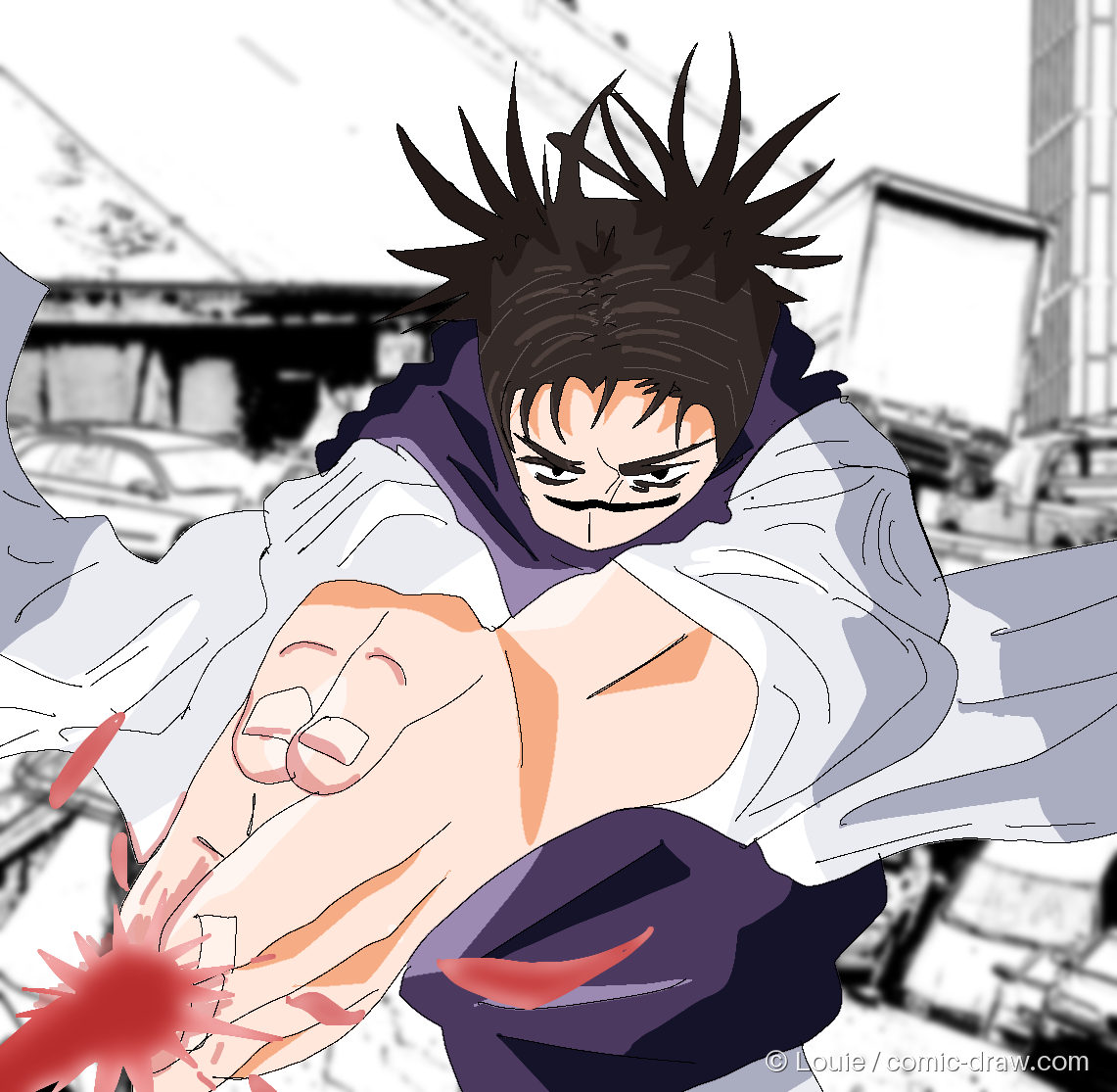 Choso piercing blood