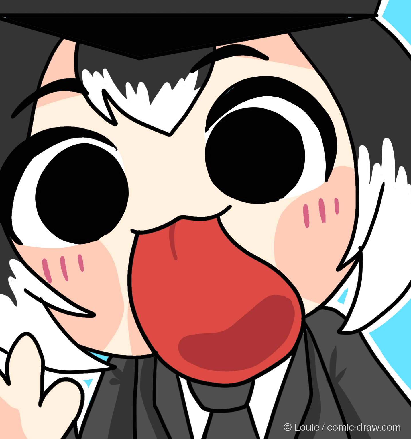 rin licking the screen