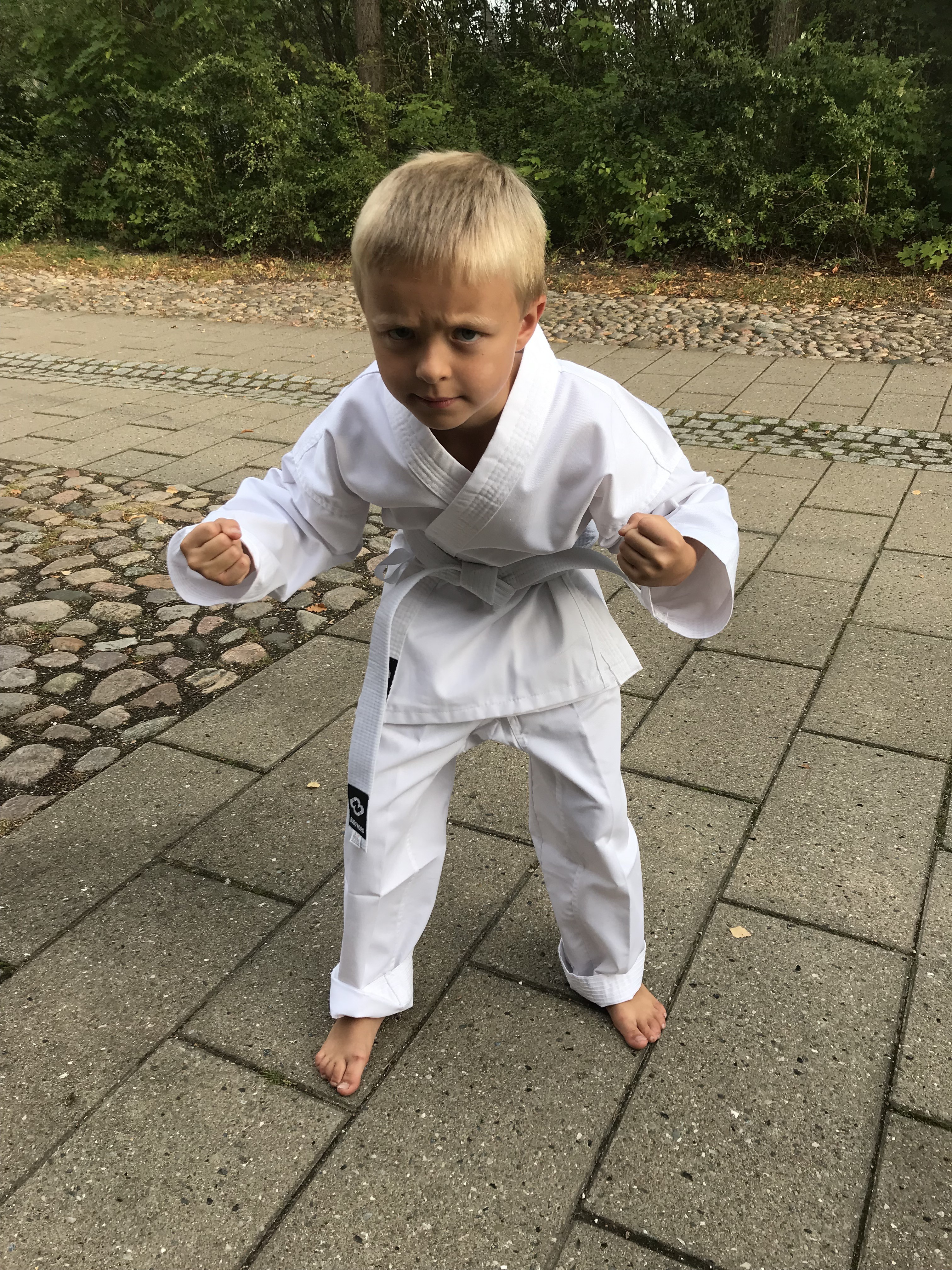 Louie at age 6 with a white belt